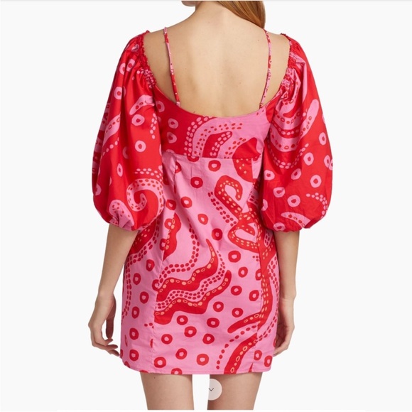 FARM RIO Octocool Puff-Sleeve Mini Dress Super Cute - L - Picture 4 of 15